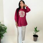 Khadi Short kurti pink
