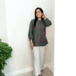 Khadi Short kurti green